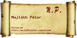 Majláth Péter névjegykártya